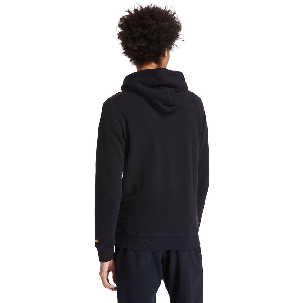 Timberland Mens Sweatshirts Boot-Logo Hoodie - Black - India MI1506298